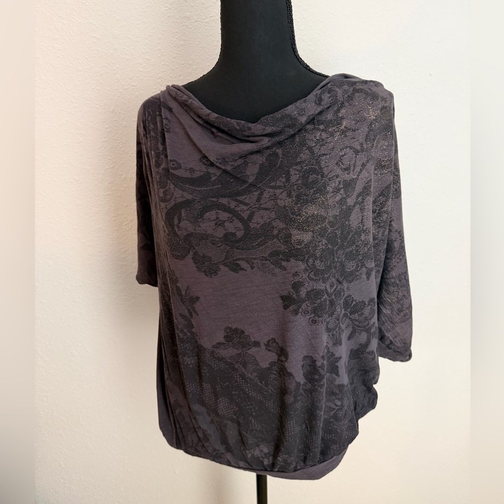 Express Charcoal Embroidered Top